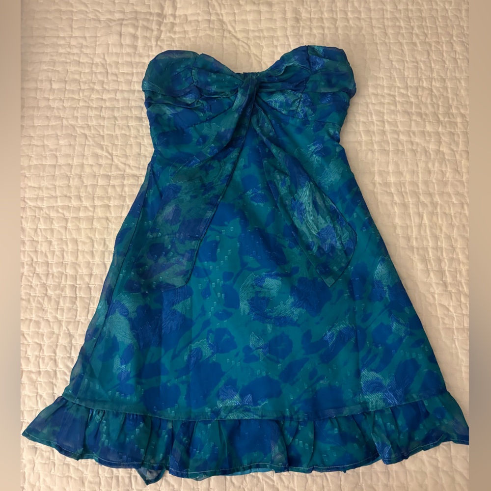 Yasira Strapless Mini Dress Blue